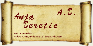 Anja Deretić vizit kartica